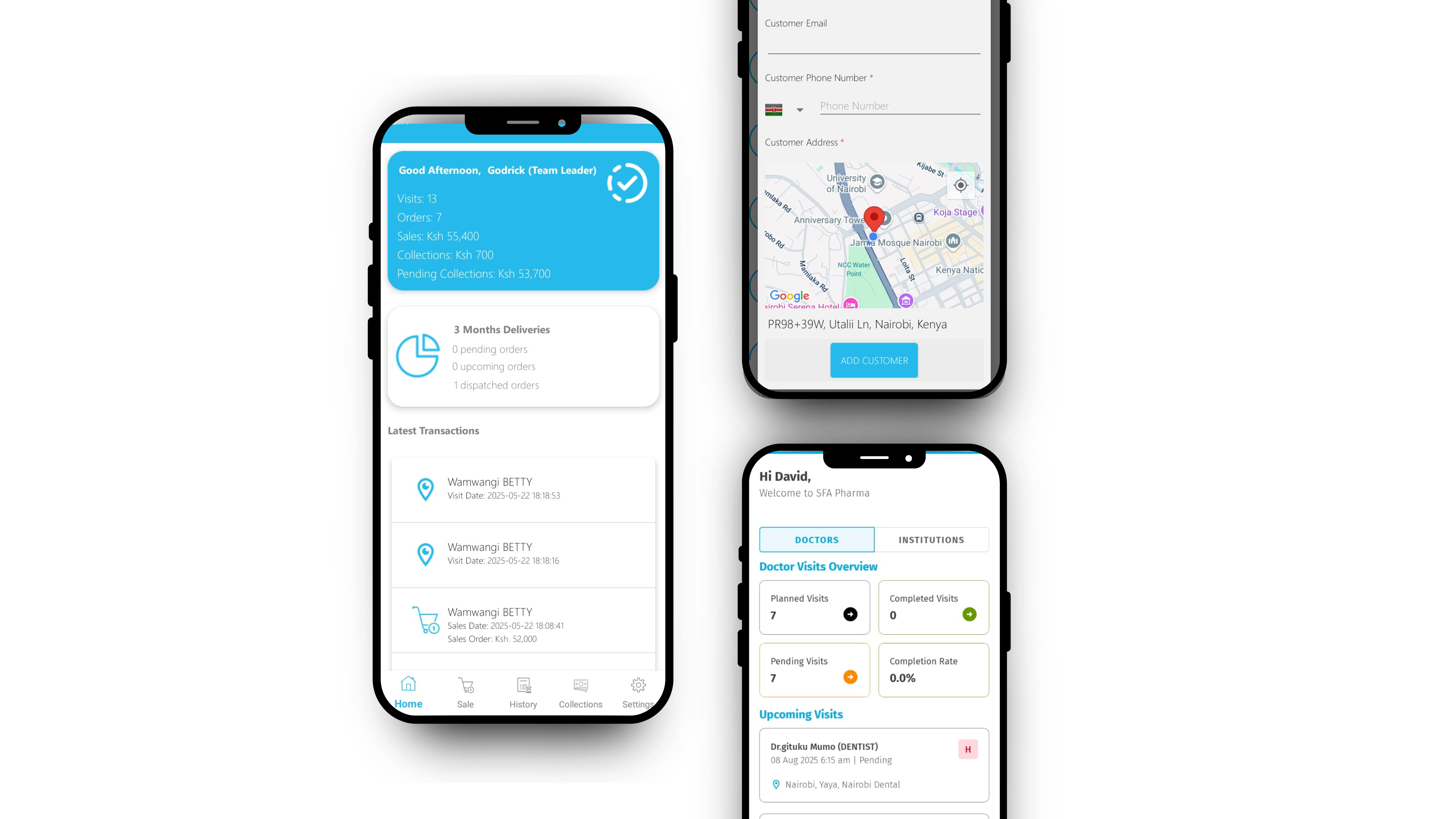 Mobile apps for field sales